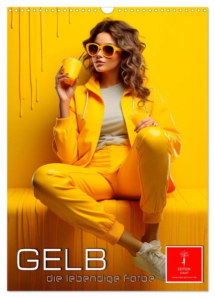 Gelb die lebendige Farbe (Wandkalender 2026 DIN A3 hoch) CALVENDO Monatskalender