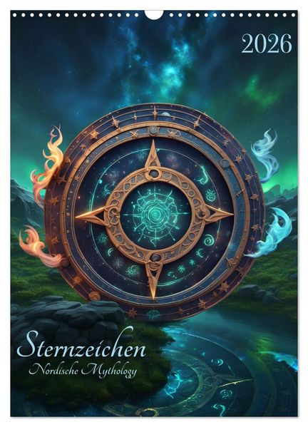 Sternzeichen Nordische Mythology (Wandkalender 2026 DIN A3 hoch) CALVENDO Monatskalender