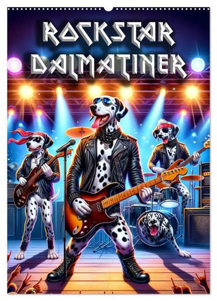 Rockstar Dalmatiner (Wandkalender 2026 DIN A2 hoch) CALVENDO Monatskalender