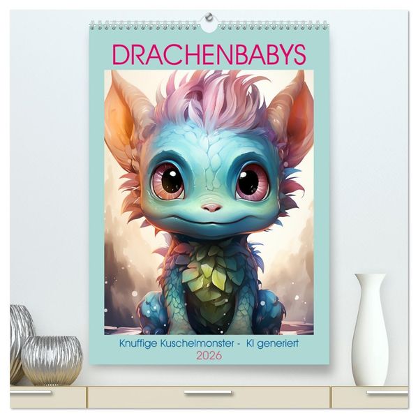 Drachenbabys (hochwertiger Premium Wandkalender 2026 DIN A2 hoch) Kunstdruck in Hochglanz