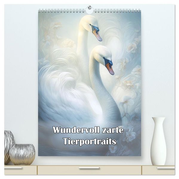 Wundervoll zarte Tierportraits (hochwertiger Premium Wandkalender 2026 DIN A2 hoch) Kunstdruck in Hochglanz
