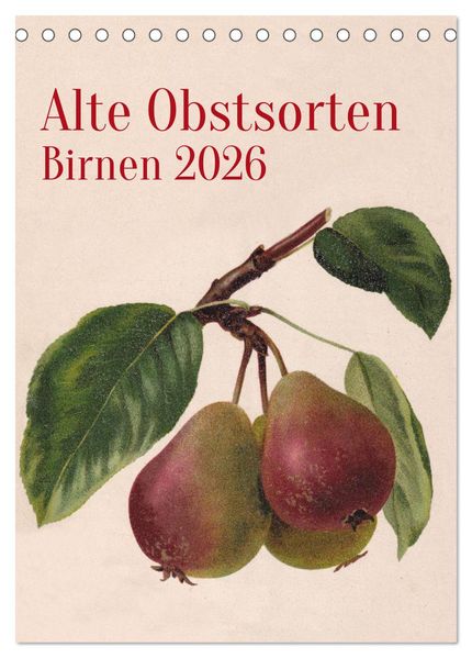 Alte Obstsorten - Birnen 2026 (Tischkalender 2026 DIN A5 hoch) CALVENDO Monatskalender