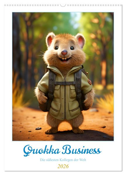 Quokka Business - Die süßesten Kollegen der Welt (Wandkalender 2026 DIN A2 hoch) CALVENDO Monatskalender
