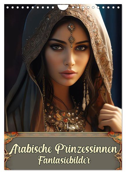 Arabische Prinzessinnen Fantasiebilder (Wandkalender 2026 DIN A4 hoch) CALVENDO Monatskalender