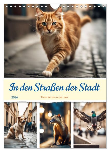 In den Straßen der Stadt - Tiere mitten unter uns (Wandkalender 2026 DIN A4 hoch) CALVENDO Monatskalender