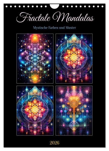 Fractale Mandalas (Wandkalender 2026 DIN A4 hoch) CALVENDO Monatskalender