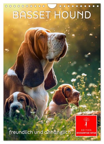 Basset Hound - freundlich und anhänglich (Wandkalender 2026 DIN A4 hoch) CALVENDO Monatskalender