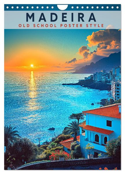 Madeira - Old School Poster Style (Wandkalender 2026 DIN A4 hoch) CALVENDO Monatskalender