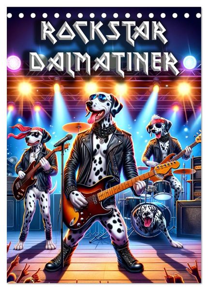 Rockstar Dalmatiner (Tischkalender 2026 DIN A5 hoch) CALVENDO Monatskalender