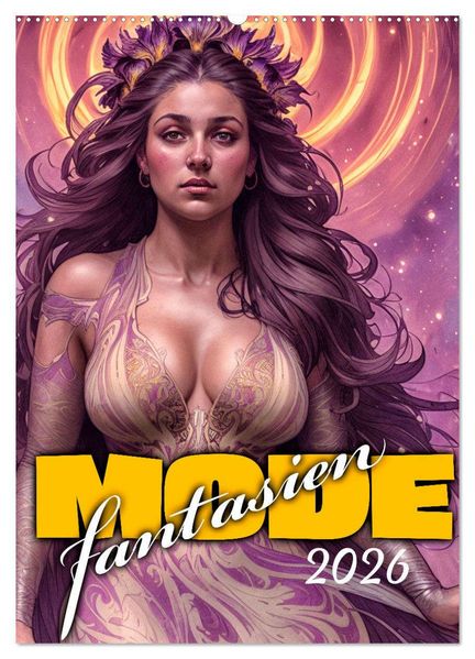 Modefantasien (Wandkalender 2026 DIN A2 hoch) CALVENDO Monatskalender