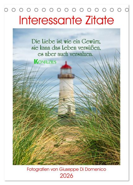 Interessante Zitate (Tischkalender 2026 DIN A5 hoch) CALVENDO Monatskalender