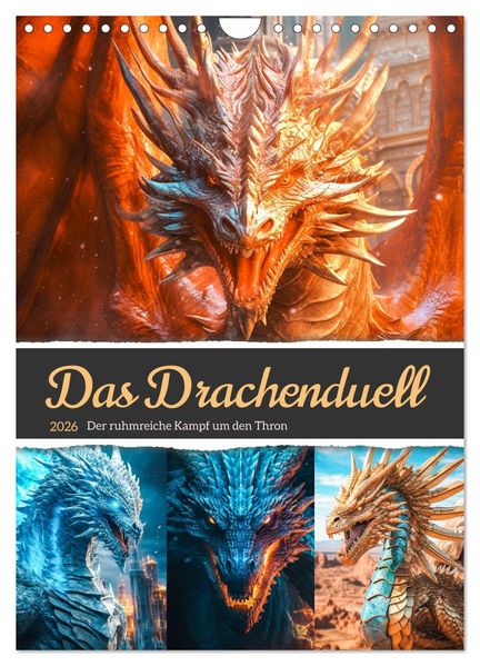 Das Drachenduell (Wandkalender 2026 DIN A4 hoch) CALVENDO Monatskalender