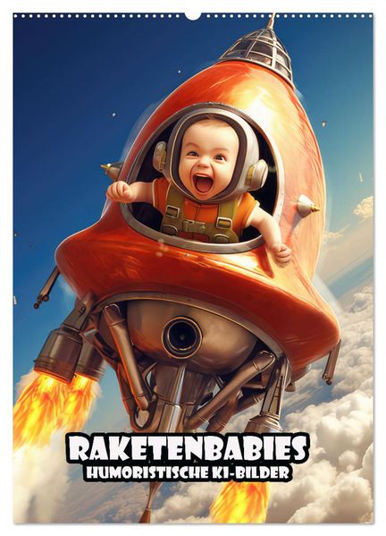 Raketenbabies - Humoristische KI-Bilder (Wandkalender 2026 DIN A2 hoch) CALVENDO Monatskalender