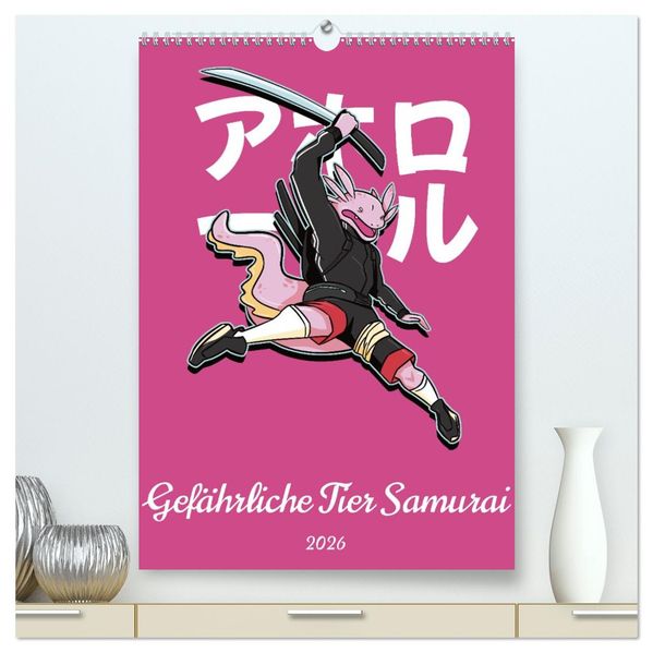 Gefährliche Tier Samurai (hochwertiger Premium Wandkalender 2026 DIN A2 hoch) Kunstdruck in Hochglanz