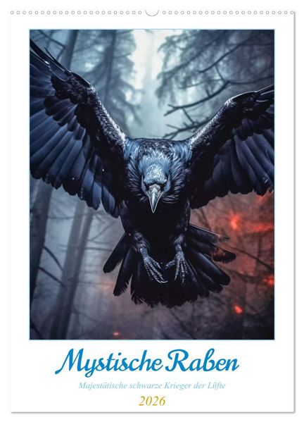 Mystische Raben (Wandkalender 2026 DIN A2 hoch) CALVENDO Monatskalender
