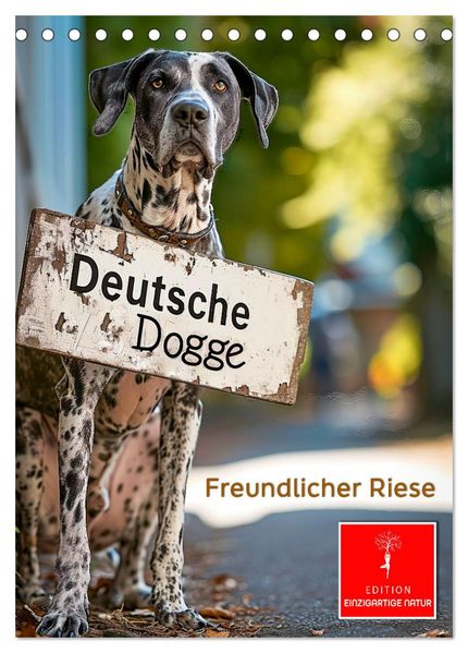 Deutsche Dogge - freundlicher Riese (Tischkalender 2026 DIN A5 hoch) CALVENDO Monatskalender