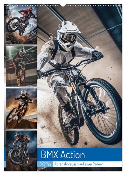 BMX Action (Wandkalender 2026 DIN A2 hoch) CALVENDO Monatskalender