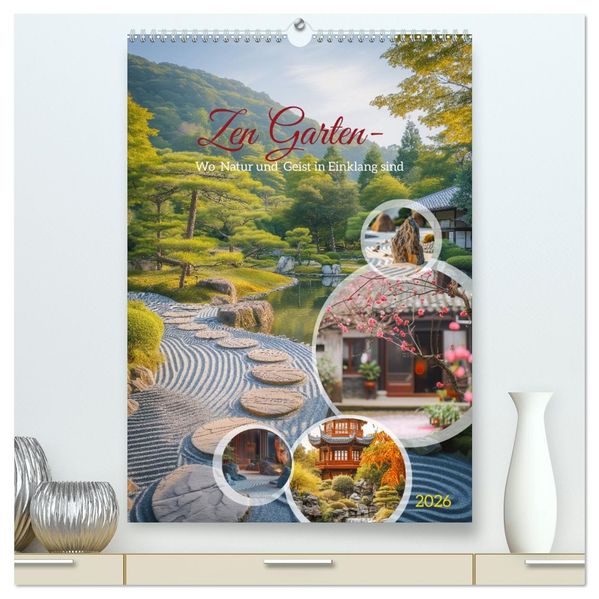 Zen Garten - Wo Natur und Geist in Einklang sind (hochwertiger Premium Wandkalender 2026 DIN A2 hoch) Kunstdruck in Hochglanz