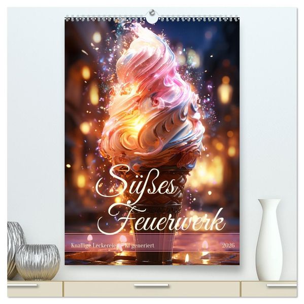 Süßes Feuerwerk (hochwertiger Premium Wandkalender 2026 DIN A2 hoch) Kunstdruck in Hochglanz
