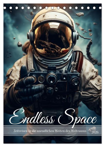 Endless Space - Zeitreisen in die unendlichen Weites des Weltraums (Tischkalender 2026 DIN A5 hoch) CALVENDO Monatskalender
