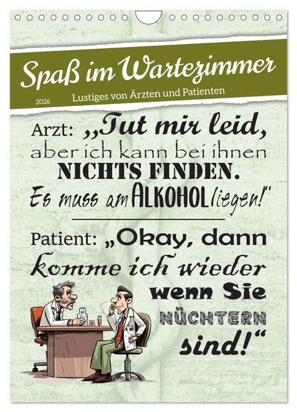 Spaß im Wartezimmer (Wandkalender 2026 DIN A4 hoch) CALVENDO Monatskalender