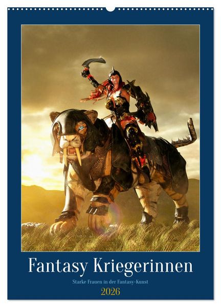 Fantasy Kriegerinnen (Wandkalender 2026 DIN A2 hoch) CALVENDO Monatskalender