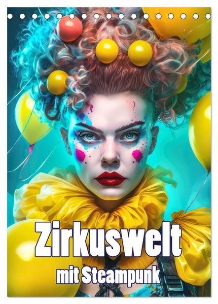 Zirkuswelt mit Steampunk (Tischkalender 2026 DIN A5 hoch) CALVENDO Monatskalender