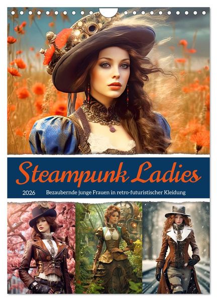 Steampunk Ladies (Wandkalender 2026 DIN A4 hoch) CALVENDO Monatskalender