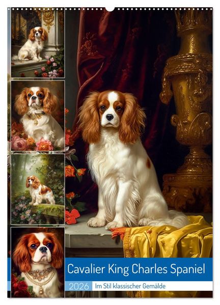 Cavalier King Charles Spaniel (Wandkalender 2026 DIN A2 hoch) CALVENDO Monatskalender