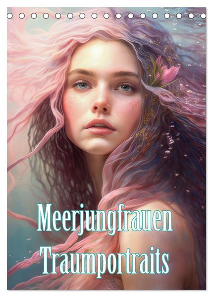 Meerjungfrauen Traumportraits (Tischkalender 2026 DIN A5 hoch) CALVENDO Monatskalender