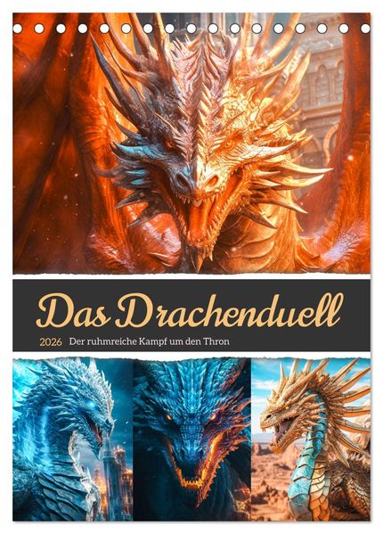 Das Drachenduell (Tischkalender 2026 DIN A5 hoch) CALVENDO Monatskalender