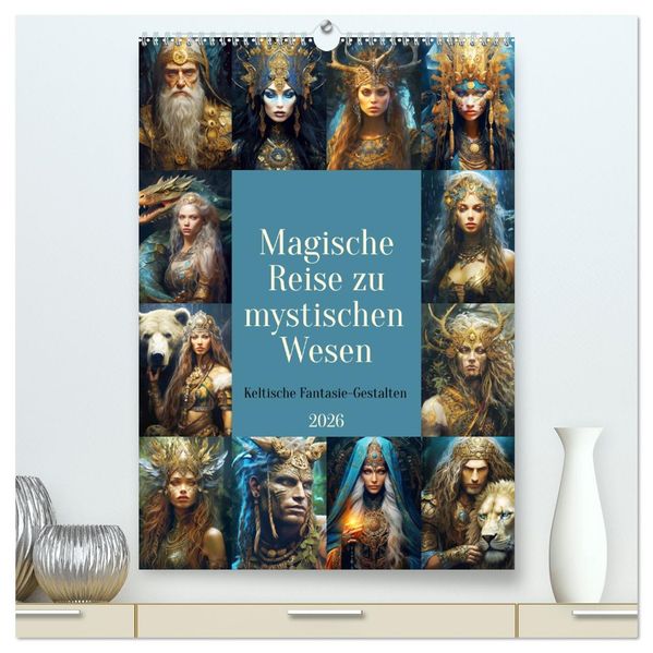 Magische Reise zu mystischen Wesen. Keltische Fantasie-Gestalten (hochwertiger Premium Wandkalender 2026 DIN A2 hoch) Kunstdruck in Hochglanz