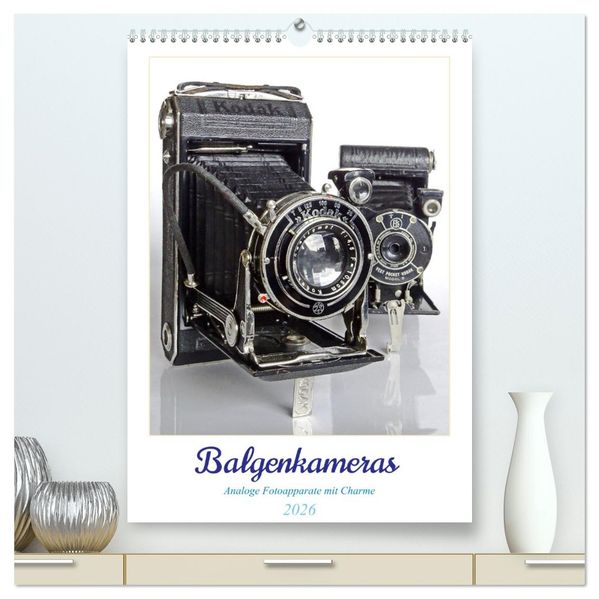 Balgenkameras - Analoge Fotoapparate mit Charme (hochwertiger Premium Wandkalender 2026 DIN A2 hoch) Kunstdruck in Hochglanz