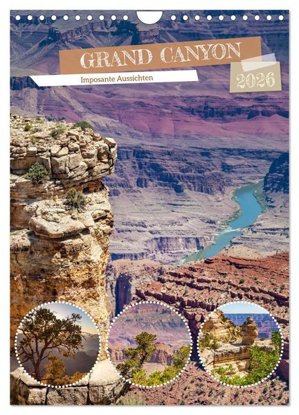 GRAND CANYON Imposante Aussichten (Wandkalender 2026 DIN A4 hoch) CALVENDO Monatskalender