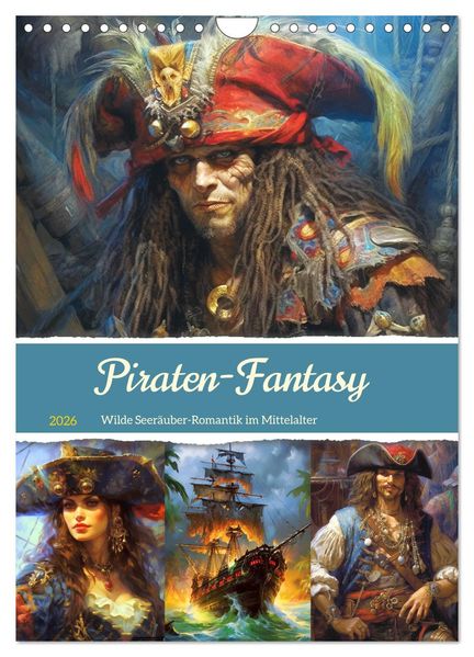 Piraten-Fantasy. Wilde Seeräuber-Romantik im Mittelalter (Wandkalender 2026 DIN A4 hoch) CALVENDO Monatskalender