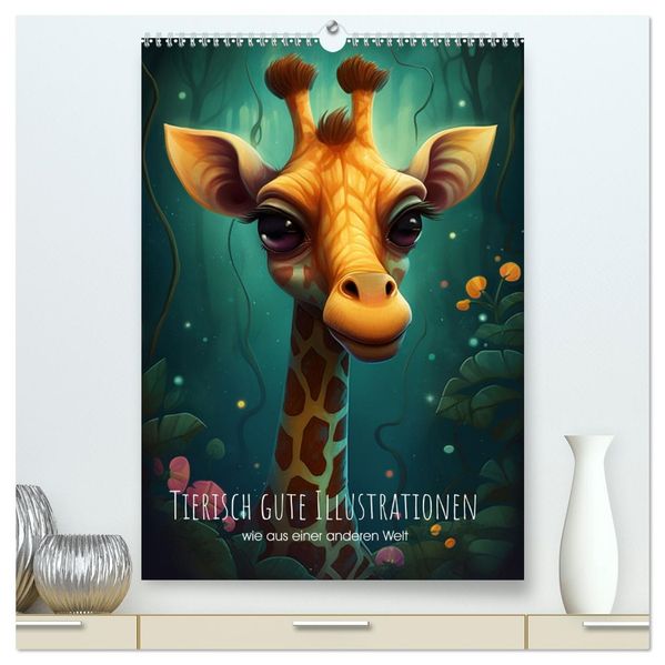 Tierisch gute Illustrationen wie aus einer anderen Welt (hochwertiger Premium Wandkalender 2026 DIN A2 hoch) Kunstdruck in Hochglanz