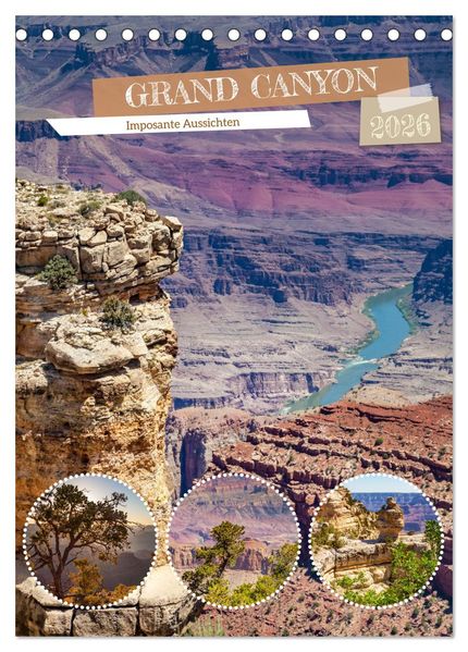 GRAND CANYON Imposante Aussichten (Tischkalender 2026 DIN A5 hoch) CALVENDO Monatskalender