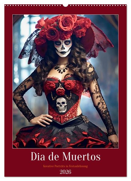 Dia de Muertos Kreative Porträts in Festanlehnung (Wandkalender 2026 DIN A2 hoch) CALVENDO Monatskalender