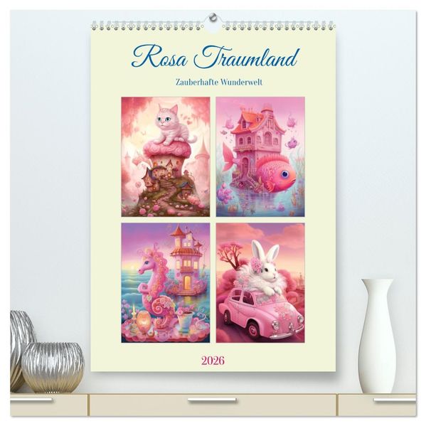 Rosa Traumland. Zauberhafte Wunderwelt (hochwertiger Premium Wandkalender 2026 DIN A2 hoch) Kunstdruck in Hochglanz