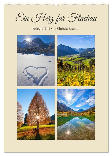 Ein Herz für Flachau (Wandkalender 2026 DIN A2 hoch) CALVENDO Monatskalender
