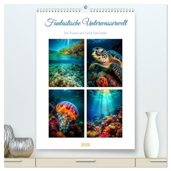 Fantastische Unterwasserwelt (hochwertiger Premium Wandkalender 2026 DIN A2 hoch) Kunstdruck in Hochglanz