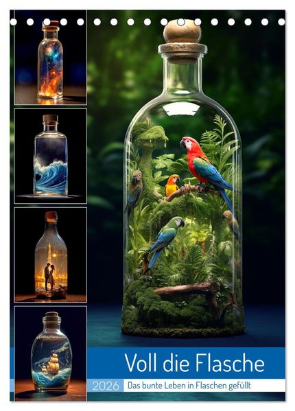Voll die Flasche (Tischkalender 2026 DIN A5 hoch) CALVENDO Monatskalender