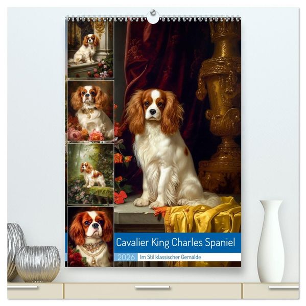 Cavalier King Charles Spaniel (hochwertiger Premium Wandkalender 2026 DIN A2 hoch) Kunstdruck in Hochglanz