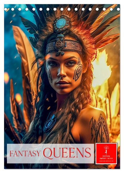 Fantasy Queens (Tischkalender 2026 DIN A5 hoch) CALVENDO Monatskalender