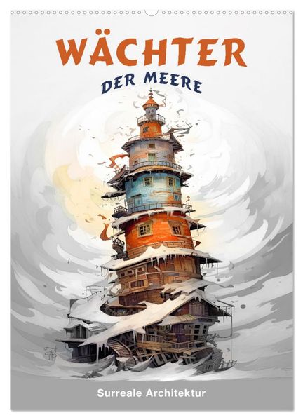 Wächter der Meere - Surreale Architektur (Wandkalender 2026 DIN A2 hoch) CALVENDO Monatskalender