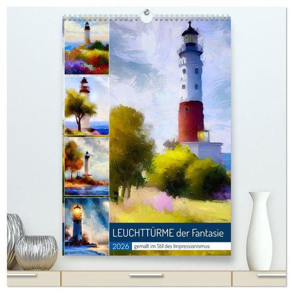 Leuchttürme der Fantasie (hochwertiger Premium Wandkalender 2026 DIN A2 hoch) Kunstdruck in Hochglanz