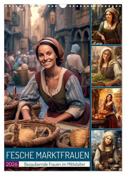 Fesche Marktfrauen (Wandkalender 2026 DIN A3 hoch) CALVENDO Monatskalender