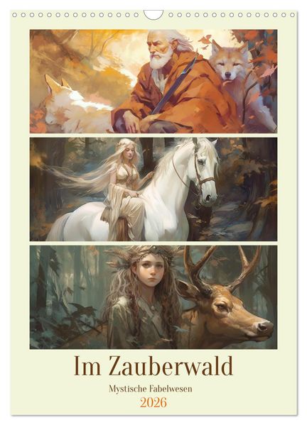 Im Zauberwald. Mystische Fabelwesen (Wandkalender 2026 DIN A3 hoch) CALVENDO Monatskalender