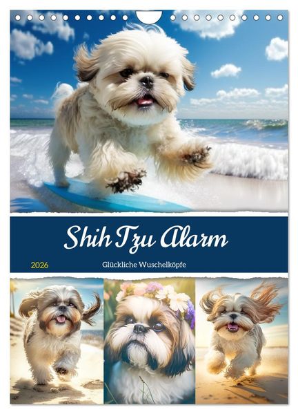 Shih Tzu Alarm. Glückliche Wuschelköpfe (Wandkalender 2026 DIN A4 hoch) CALVENDO Monatskalender