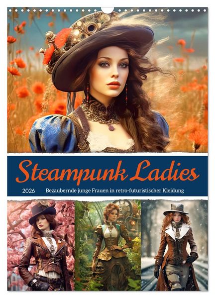 Steampunk Ladies (Wandkalender 2026 DIN A3 hoch) CALVENDO Monatskalender